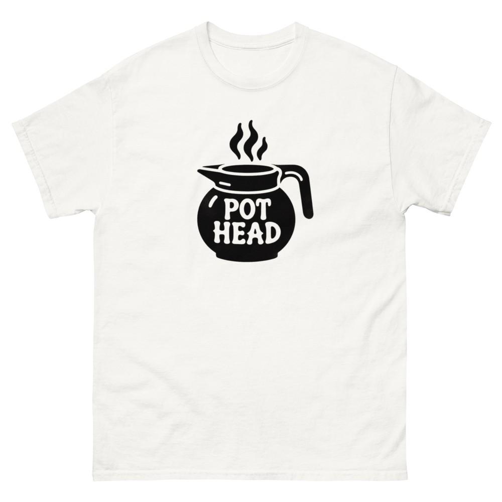 Футболка "Головка горшка". Футболка с головкой кофейника Футболка Pothead. -- Унисекс футболка с кофе