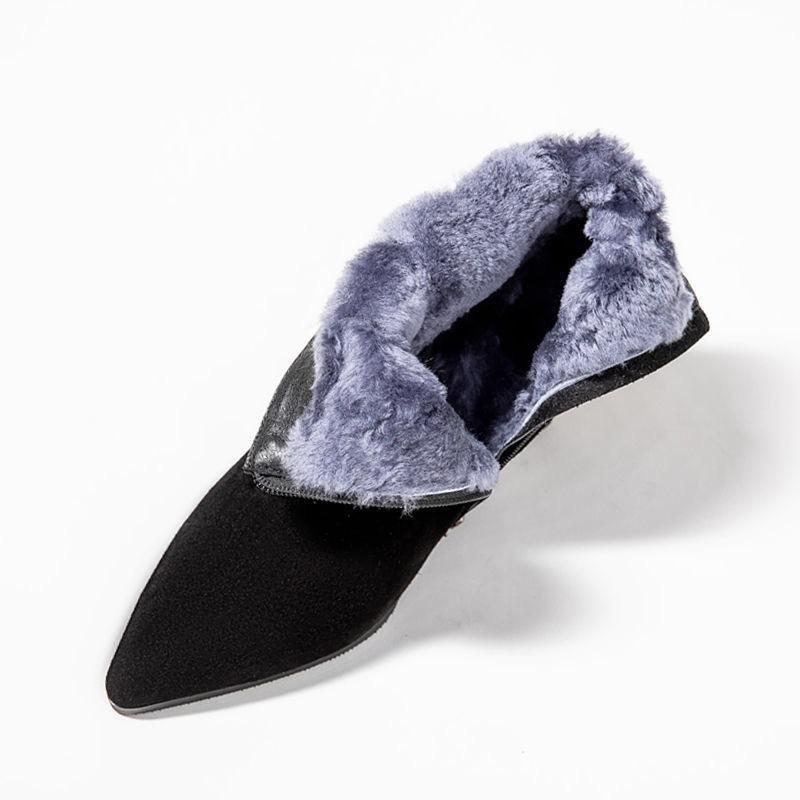 Thin Heel Thick Velvet Women's Boots Winter New Versatile Pointed High Heels Warm Velvet Versatile Martin Boots Women