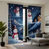 2 шт. HD Рождественская снежная горная сельская занавеска со снеговиком, белая занавеска с цифровой печатью, украшение для дома, стиль decorati