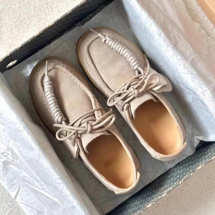 Модная женская обувь Нубук кожа Повседневные балетки Кожаные одинарные туфли Женские для ходьбы Нескользящая обувь Женская обувь Zapatos De Mujer