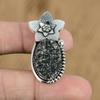 Natural Silver Druzy Gemstone Pendant Flower 925 Sterling Silver For Women