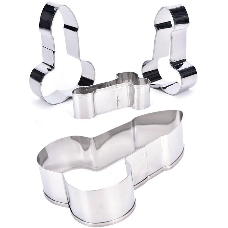 3шт из нержавеющей стали Willy Penis Cookies Cutter выпечки печенья помадной формы для торта