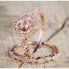 Zircon Charm Oval Crystal Bride Ring Rose Gold Plated Rhinestone Ring Wedding