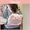 Pink Cartoon Pig Plush Bags Ergonomic Design Amples Storage Leisures School