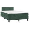 VidaXL Slat Bed Base with LED Mattress, Upholstered Bed with Headboard, Double Bed, Adult Bed, Modern, Dark Green 3270156