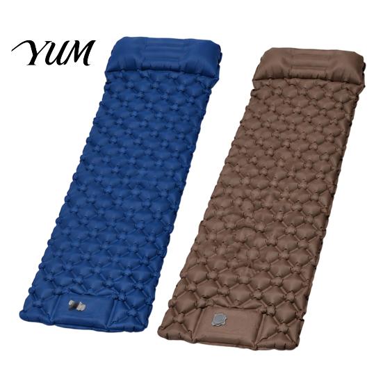 Camping Essentials Sleeping Mat with Pillow & Built-in Pump, Ultralight Single Quick Inflate Pad Person Air Mattress, Inflatable for Outdoor