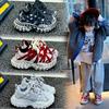 Корейская версия ретро польской моды для девочек кроссовки-пауки 2025 осень новинка для мальчиков платформа нескользящие папины кроссовки