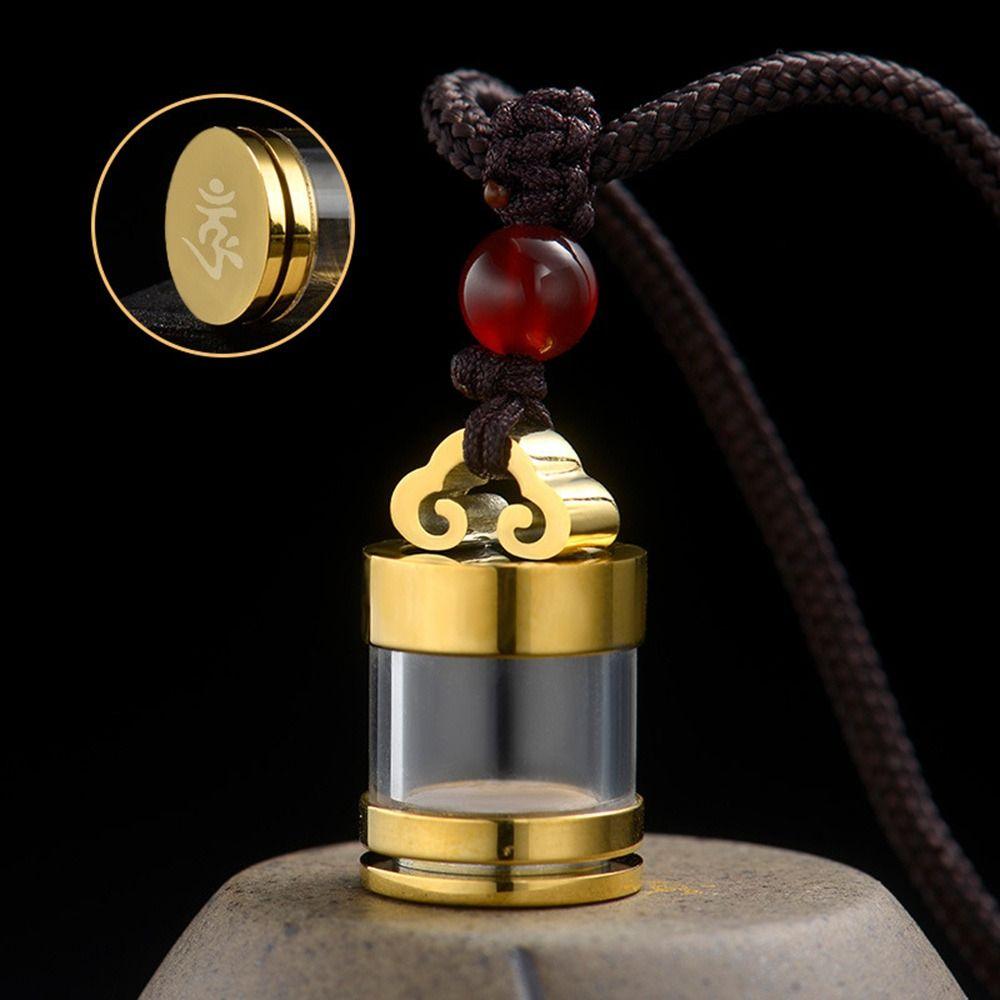 Aromatherapy Wishing Bottle Pendant Gold Silver Perfume Bottle Necklaces Creative Ashes Urn
