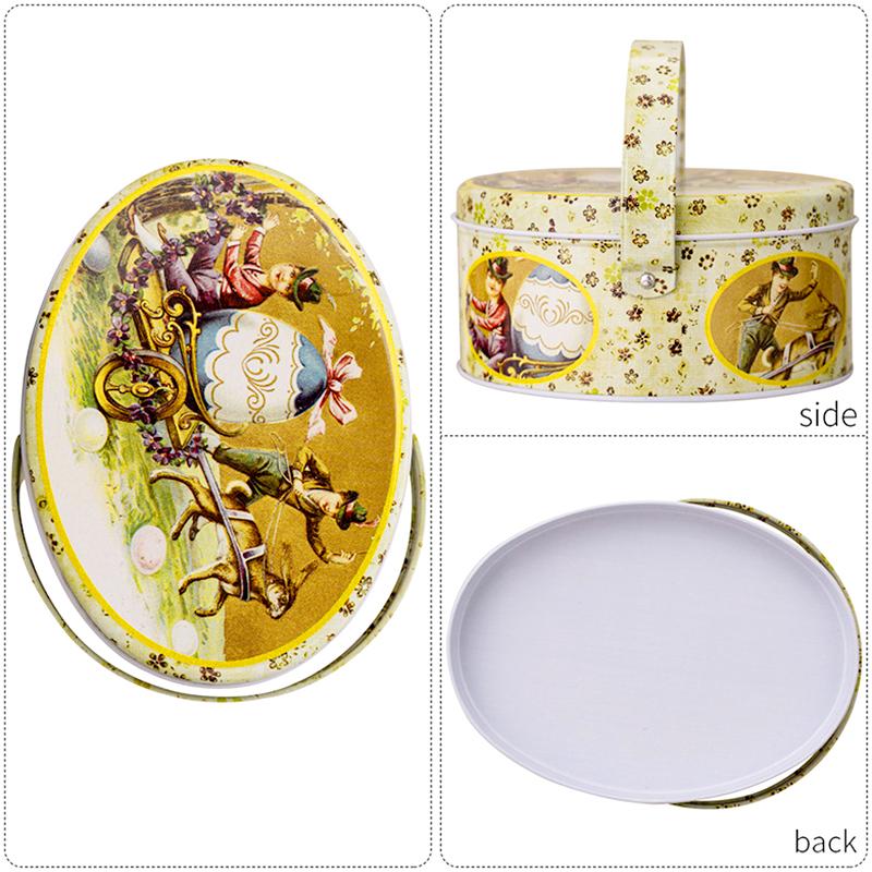 1 шт. Подарочная упаковка с ручкой на пасхальную тематику, модная жестяная коробка для хранения монет, коробка для конфет, коробки для печенья, праздничные принадлежности