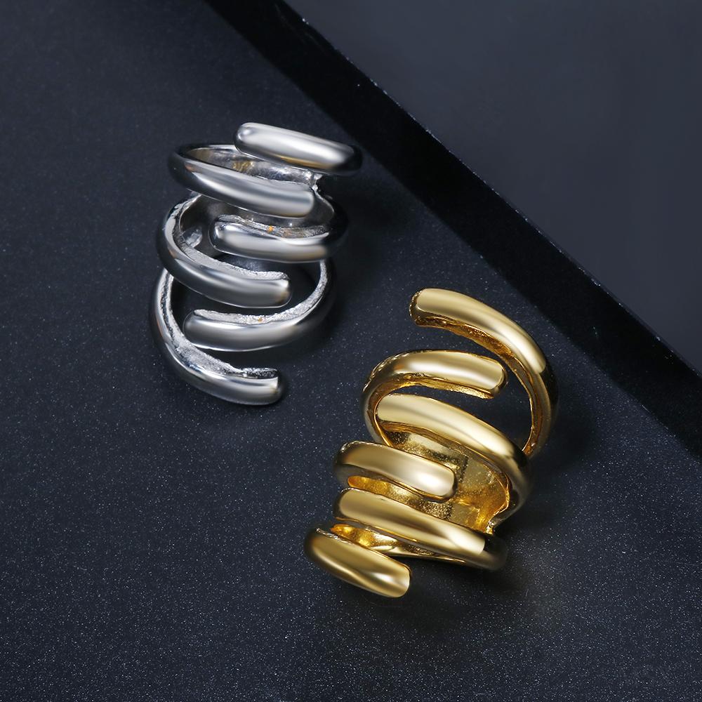 JOVO LOVE проволочная обмотка, оплетка, панк-стиль, нержавеющая сталь, кольца для женщин, золотой цвет, элегантный дизайн, ювелирные изделия, аксессуары для вечеринок, новые