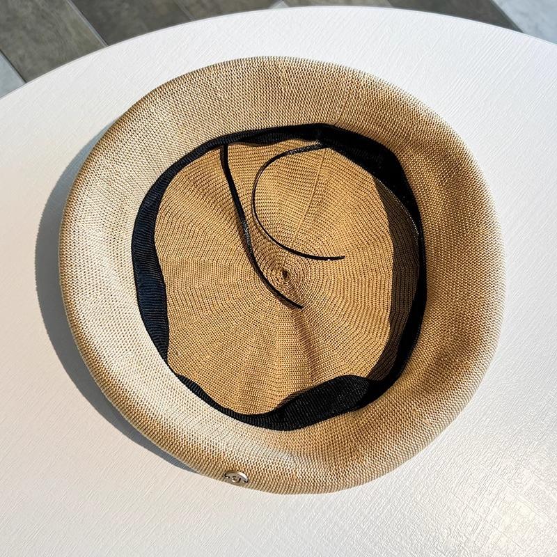 Thin Letter Badge Beret for Women Sweet Breathable Showing Off Face Small Bud Painter Hat Big Head Circumference Hat