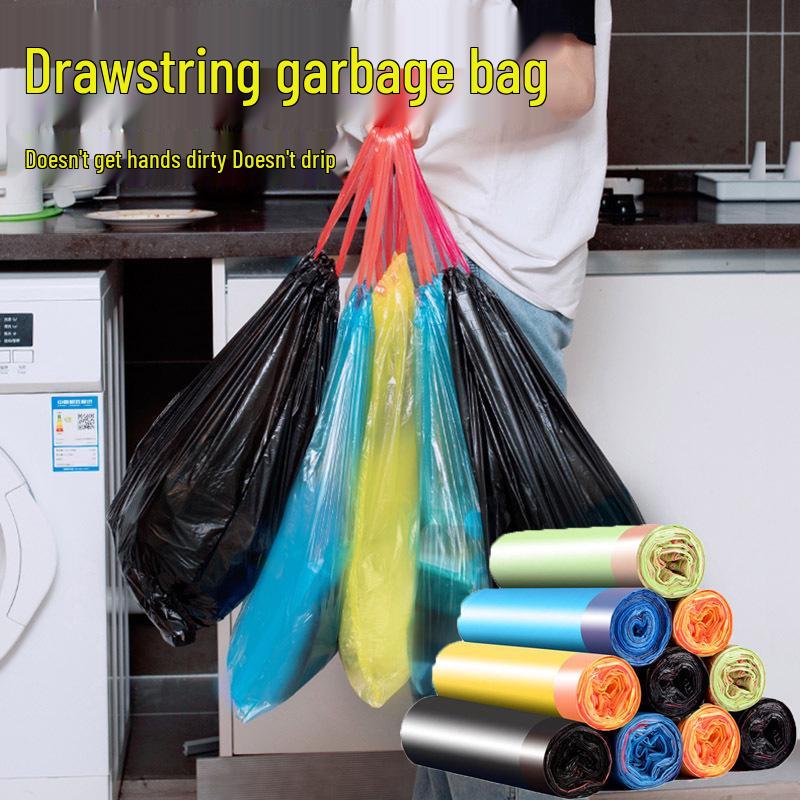 Extra Thick Drawstring Kitchen Garbage Bags - Household and Handheld Style