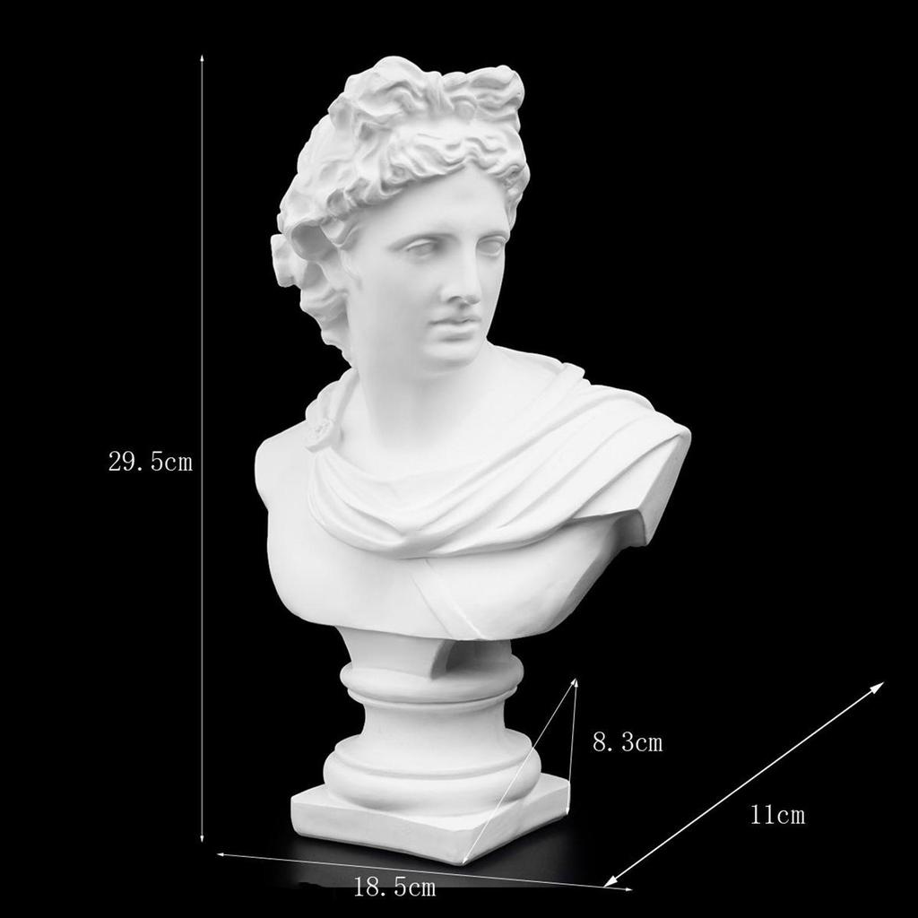 11,6" Греческая мифология Бог солнечного света Оракулы Поэзия Смола Голова Бюст Скульптура Фигурка Декор
