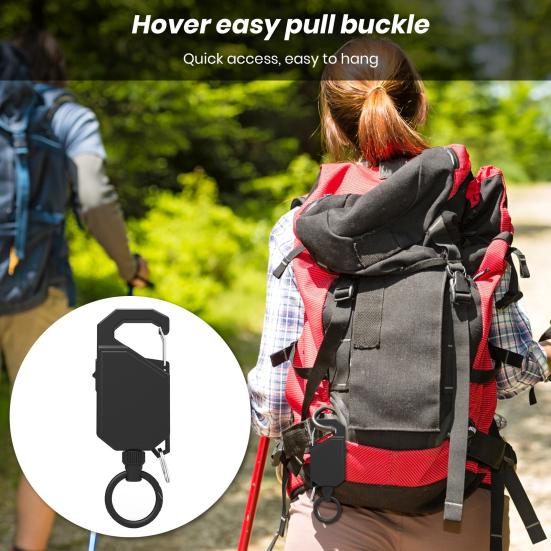 Рыболовная подвеска, телескопическая пряжка с высоким отскоком, легко тянущая пряжка-карабин, широко используемый держатель для ключей с защитой от потери, инструмент для кемпинга