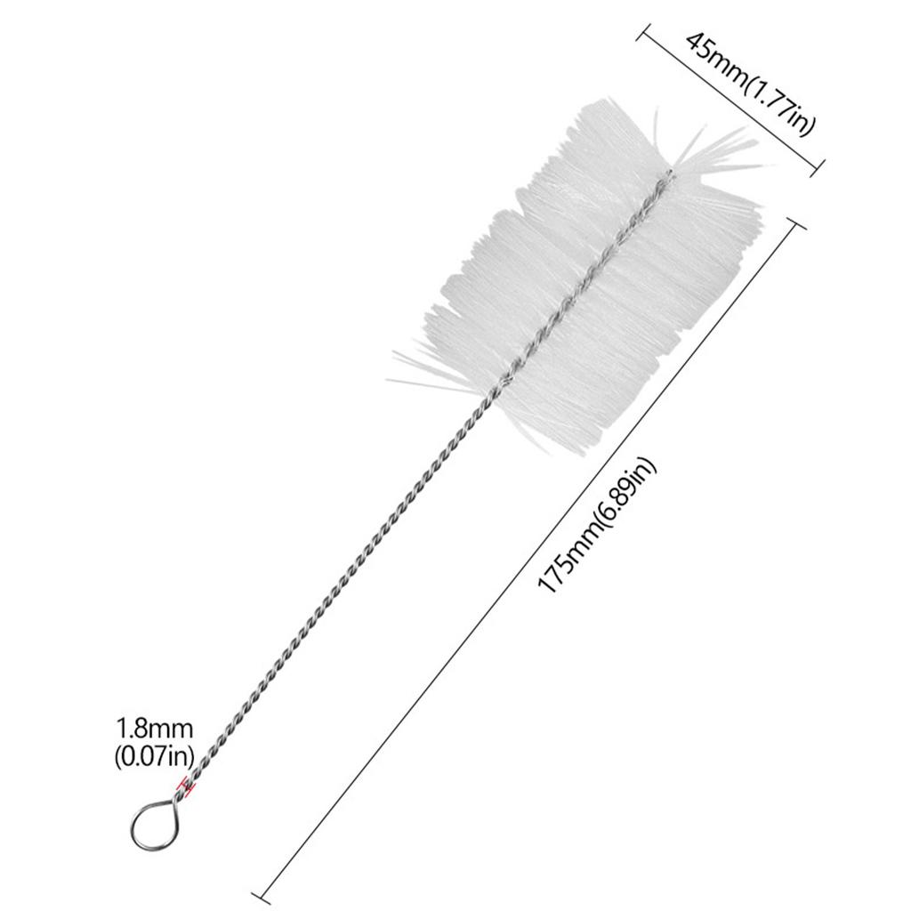 Pack Of 5 Nylon Bottle Cleaning Brushes With Stainless Steel Handle Suitable For Narrow Bottle Necks Kitchen Office Use