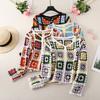 Women's Retro Chic Crochet Hollow V-neck Knitted Sunscreen Cardigan Summer Lazy Loose Long-sleeved Blouse