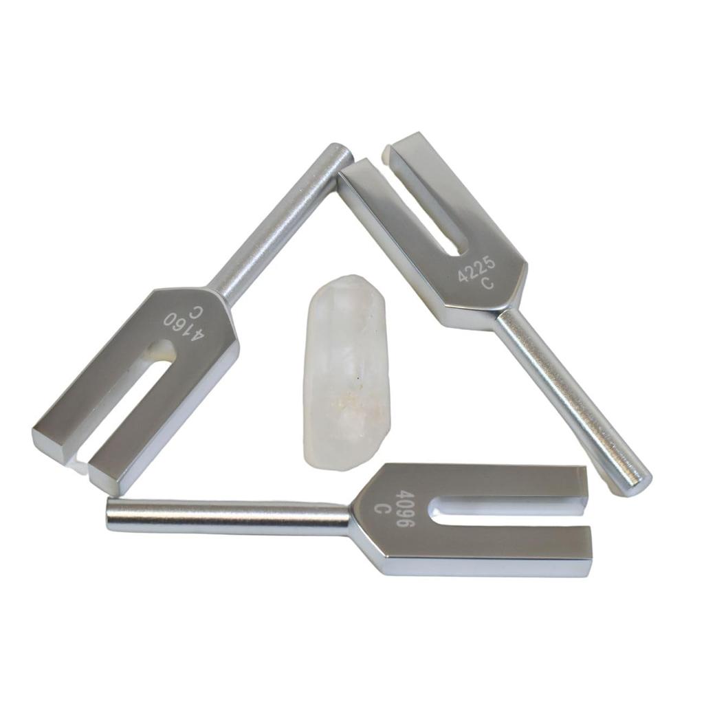 of Angel Tuner Set of 3 4096Hz 4160Hz 4225Hz Includes Quartz Point Wooden Purify your mind and space with angelic [Magic Sedona] / / & Mallet.