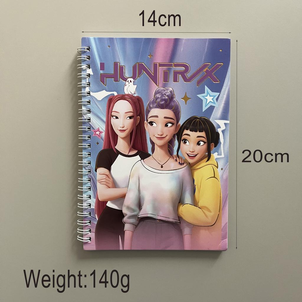 Demon Hunter Anime Notebook Set - Cute Coil-Bound Diary Journal for Students Office Supplies Random 1/2/4pcs Gift