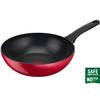 Excellence Induction Titanium Nonstick Wok Pan (28cm) Dishwasher Oven Safe No PFOA Red