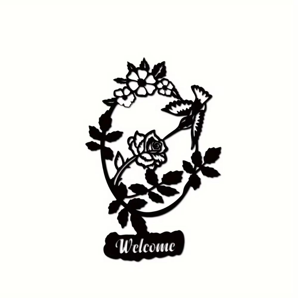 1 шт. Металлическая табличка «Добро пожаловать», черная, подвеска на дверь для улицы, персонализированная табличка с фамилией, идеальный подарок для пар, стильный декор для крыльца