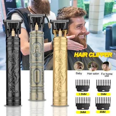 Машинка для стрижки волос с коробкой, профессиональный электрический триммер для мужчин, 0 мм, лысая парикмахерская, машинка для стрижки волос, беспроводная бритва