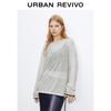 UR 2025 Autumn Women's Simple Lace Round Neck Knit Sweater