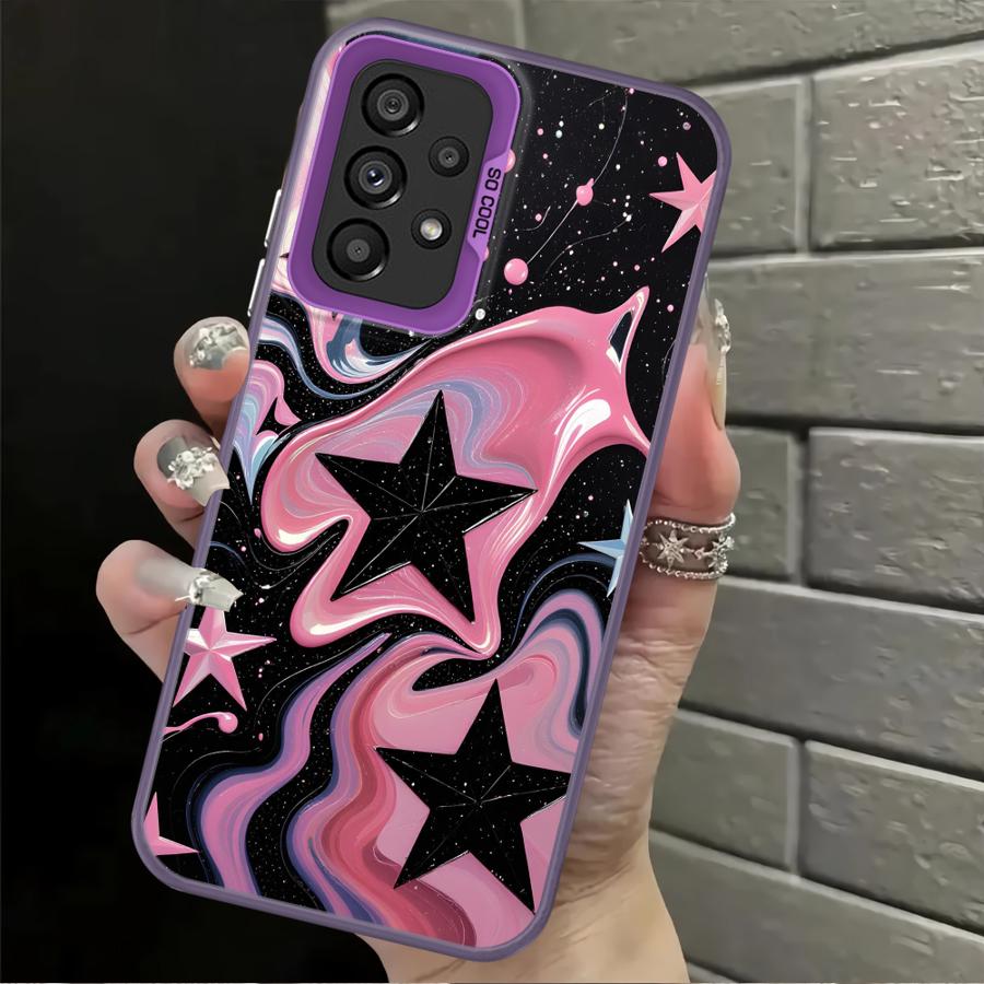 Чехол-бампер с узором «Звезды» для Samsung Galaxy A15 A16 A21s A23 A24 A25 A13 A14 A31 A35 A26 A12 A34 A17 A20s