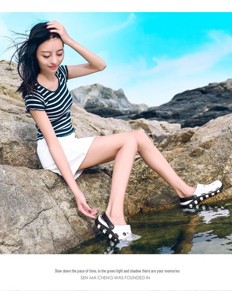 Летняя мужская пляжная обувь 2022 года: Повседневные сандалии Hole и легкие уличные тапочки