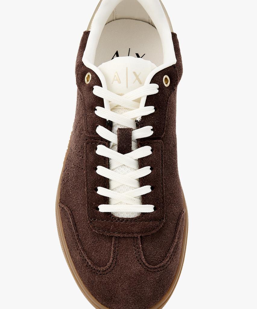 Armani Exchange Women'S Perforated Logo Suede Sneakers _Choco_A426175506