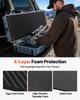 VEVOR Hard Rifle Case, Lockable Rifle Case with Pre-cut Foams, 138 cm Movable Gun Storage with Wheels
