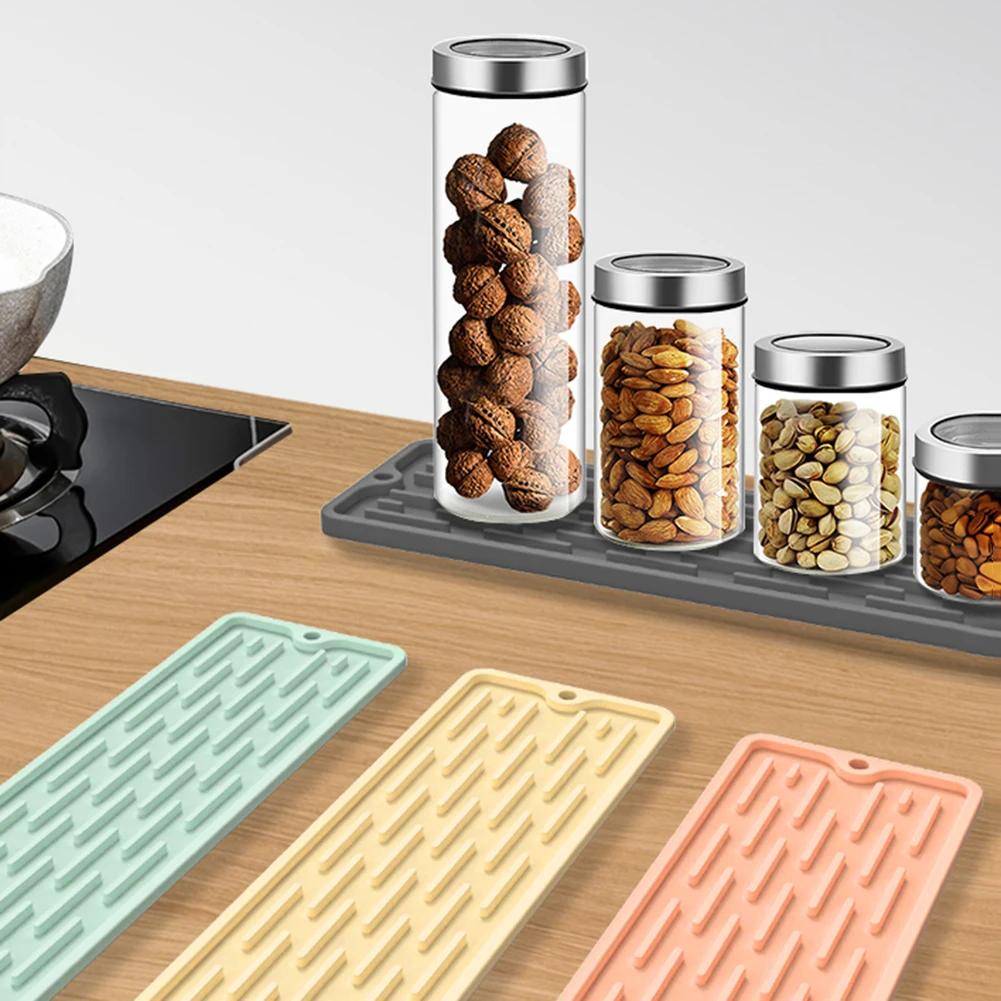 Silicone Dish Drying Mat Anti Slip Sink Tray Countertop Mat Organizer Kitchenware Protection Mat Storage Rack Kitchen Supplies