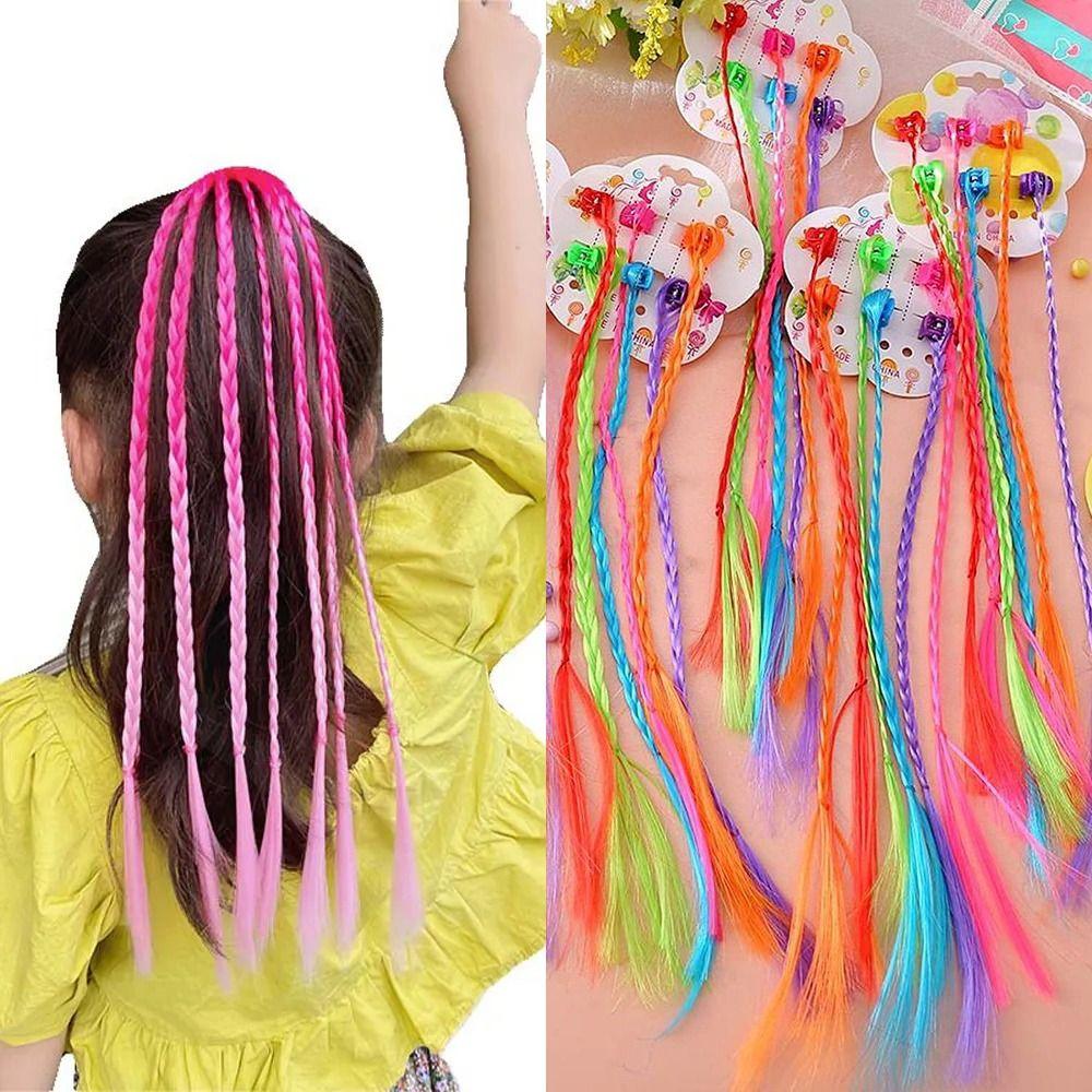 Hair Accessories Hair Extensions Colorful Hair Clips Hairpin Colorful Braids  Stage performance