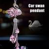 Блестящий лебедь Подвеска для автомобиля Кристалл Стразы Зеркало заднего вида Шарм Лебедь Украшение для автомобиля Искусственный Двусторонний Кулон для женщин