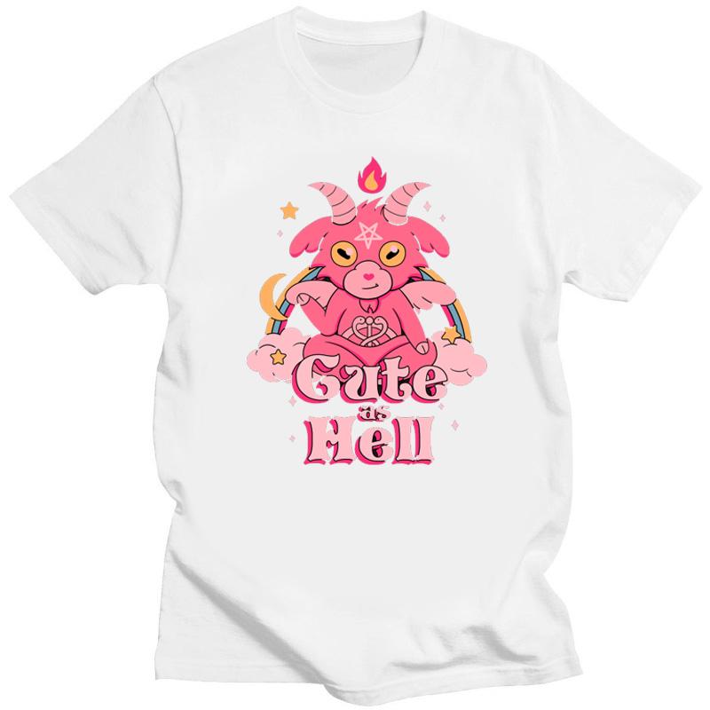 Каваи Пастельный Готический Милый Жуткий Черный Кот Футболка Женская Летняя XS-4XL Топы Креативный Узор Персонализированная Уличная Футболка Y2k