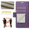 For iPhone 16 Leather Case CASEME 023 RFID Blocking 3 Card Slot Mobile Cover - Purple