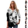 Women's Fashion Casual Long Sleeve Round Neck Floral Print Top