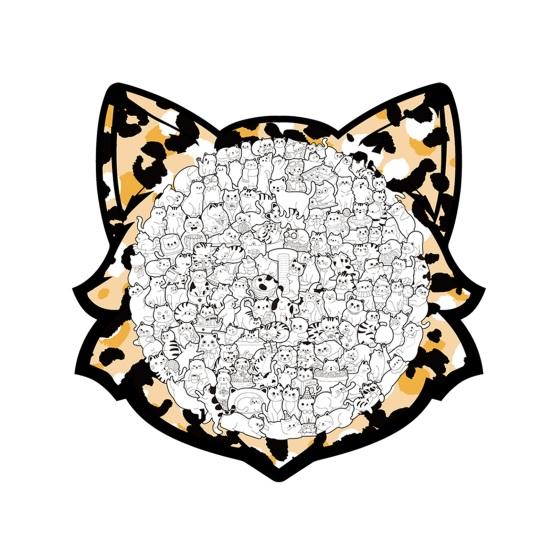 1 Набор Jigsaw Puzzle в форме кошки Милая деревянная головоломка-кошка Головоломка для взрослых и детей Игровая головоломка Обучающая