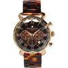 Salvatore Marra Men's Brown Chronograph Watch with Faceted Glass and Gradient Acetate Strap, Model SM19104A-PGBR