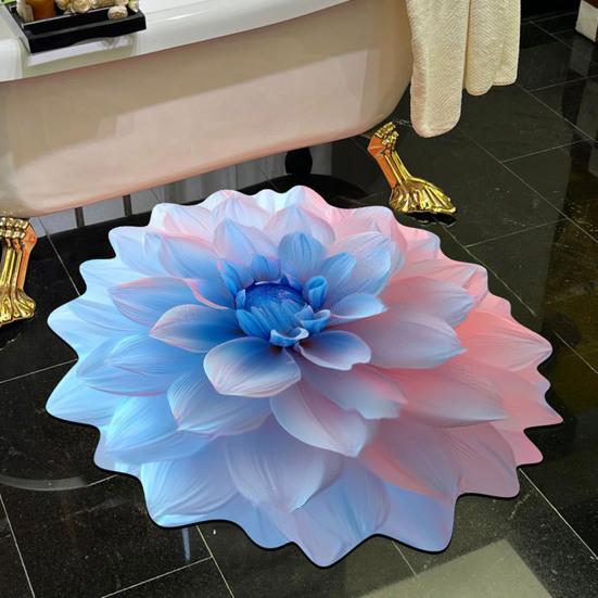 3D Цветочный коврик для пола Нескользящий Впитывающий коврик для ванной Реалистичный коврик с цветочным узором для кухни, спальни, гостиной, прихожей