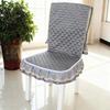 Chair Cushion with Lace Ruffle Quilted Non Slip Square Seat Pad Chair Protector with Elastic Strap for Dining Chairs Seat Office Chairs Back