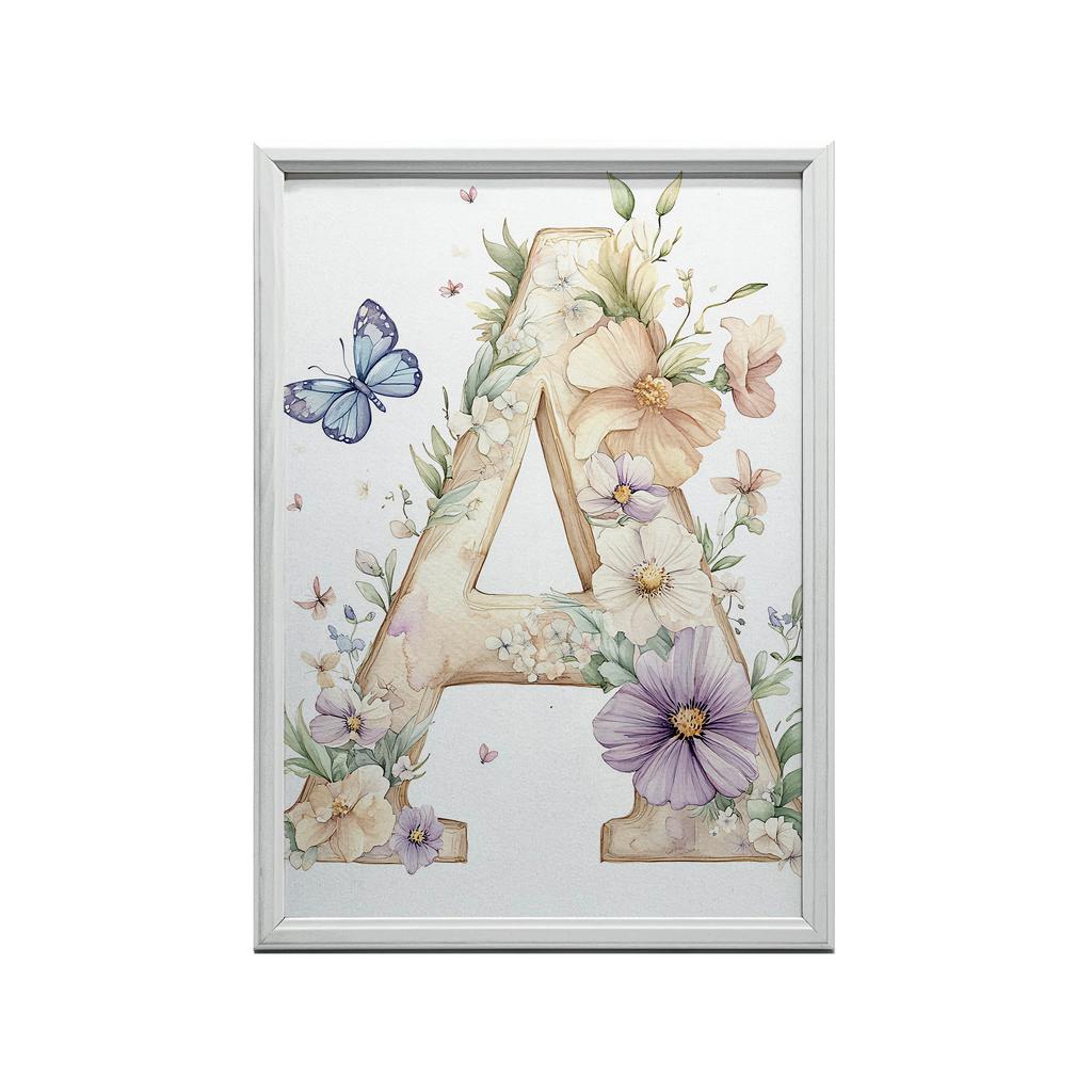 Poster Floral Letter "A" For Children Poster Floral Letter "A" For Children, 70X100 Cm, Frameless, Matte Paper 230 Gsm
