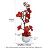 Red Fake Wintersweet Flower Bonsai with White Pot Artificial Faux Plants  Living Room Ornaments