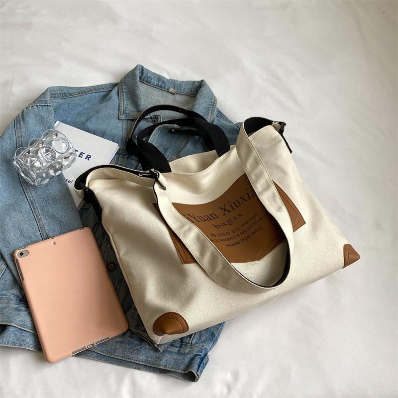 Модная сумка через плечо большой емкости с буквенным принтом, женская новая модная простая сумка, однотонная сумка-тоут