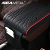 PU Leather Car Armrest Pad Armrest Box Protection Pad Universal Car Center Console Armrest Seat Box Pad with Storage Bag Car Styling