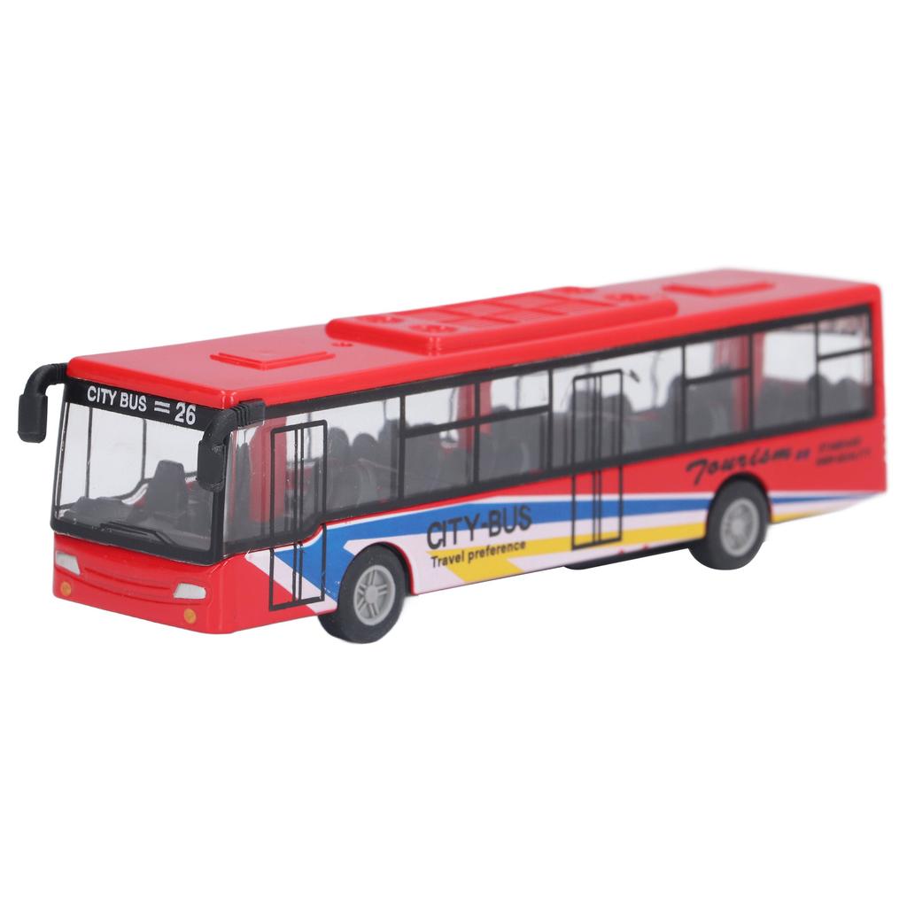 Bus Model Toy Alloy Red Lifelike Vivid Small Portable Bus Model Bus Car Ornament Gift for Above 3