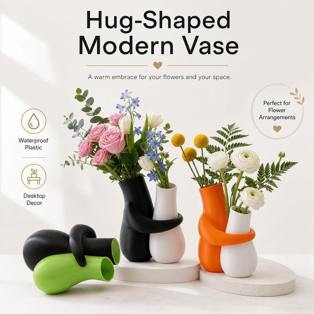Plastic Couple Hug Vase Waterproof Hug Shape Vase New Flower Arrangement Vase Home Decoration