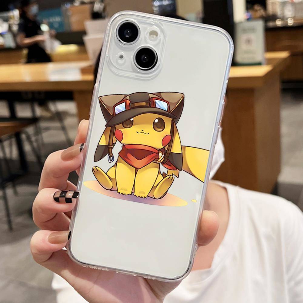 Чехол E-57 Pokemon Cute для iPhone 7 8 11 12 13 14 15 16 Pro Max Plus Mini Xiaomi Redmi A3 9A 9C 10A 10C 13C Note 9 11 Realme Narzo C30 C55