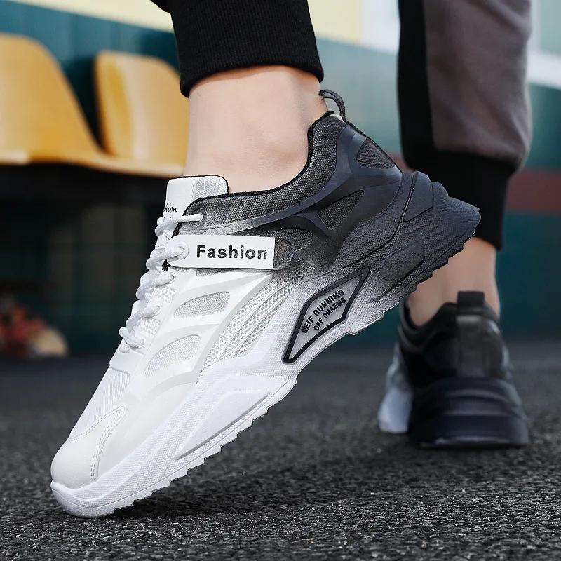 Модные классические сетчатые дышащие мужские туфли, новые модные универсальные повседневные туфли, легкие и удобные кроссовки для бега у студентов