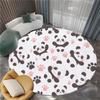 Круглый коврик с мультяшным принтом панды, моющийся ковер-дорожка с мультяшными животными - Нескользящий круглый ковер, абсорбирующий коврик
