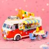 LOZ 1739 Dream Парк Развлечений Еда Грузовик Пицца Автомобиль 3D Модель DIY Мини-Конструкторы Кирпичи Строительная Игрушка для Детей Подарок без Коробки